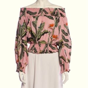 PatBo off the shoulder printed top size small